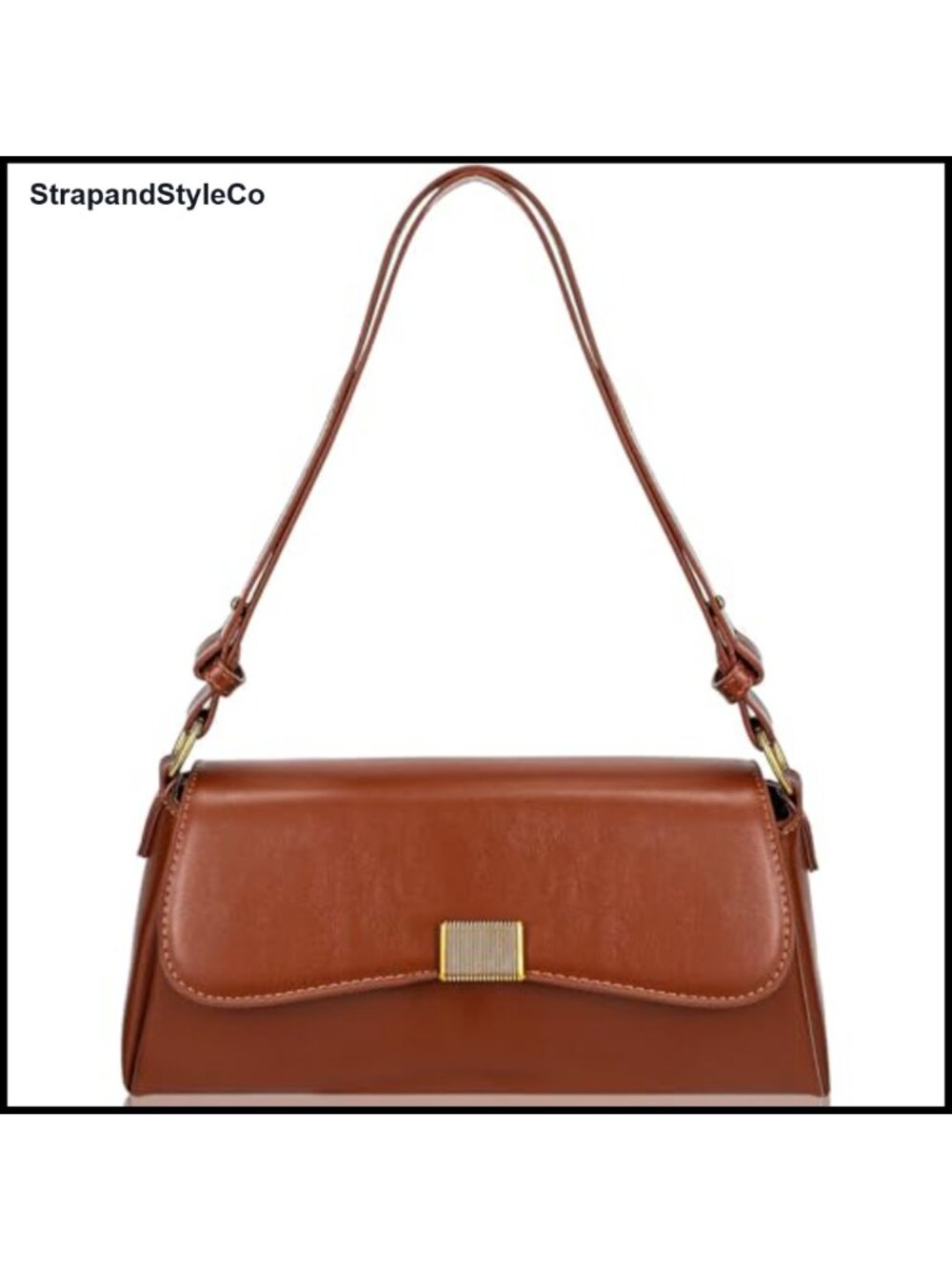 Vintage PU Leather Shoulder Bag Crossbody Tote Adjustable Strap